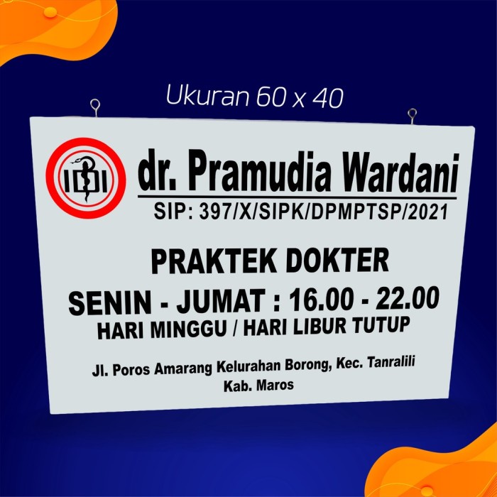 

Paja Sell Papan Nama Dokter Praktek Check
