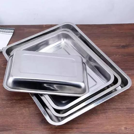 nampan stainless persegi - 36x27 cm