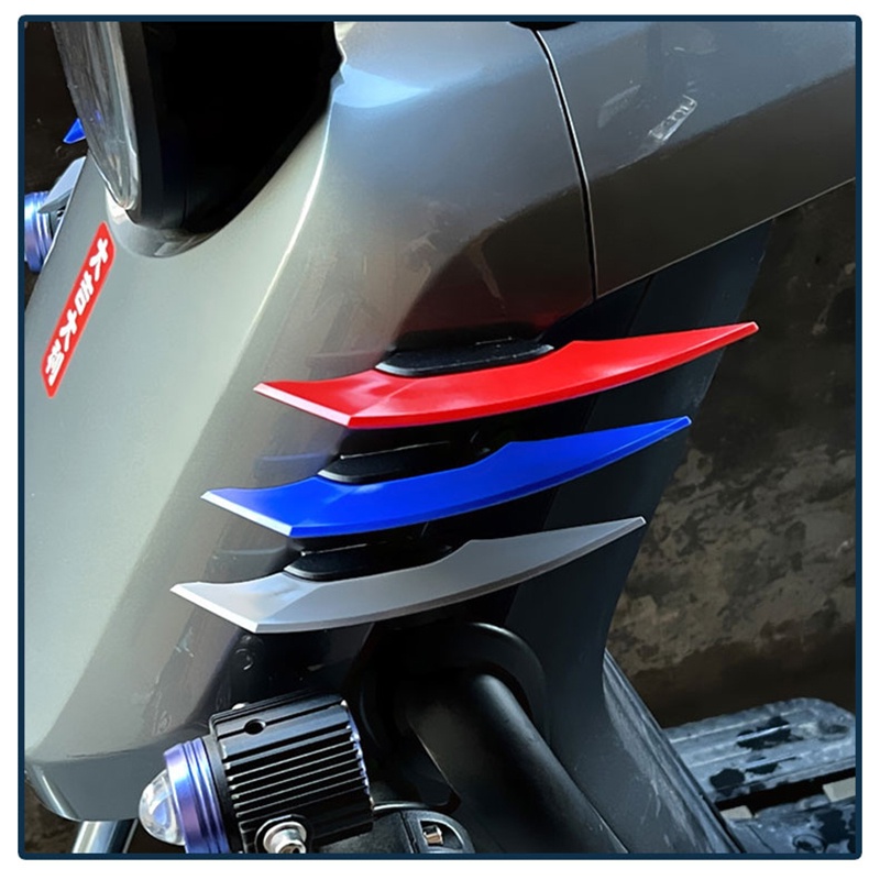 2 Buah Motor Winglet Aerodinamis Spoiler Sayap Sisi Spoiler Stiker Sayap Dinamis untuk Sepeda Motor Skuter