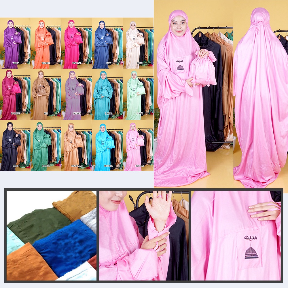 Mukena Terusan Madinah Mukena Terusan Bordir Madinah Mukena Hadramaut Jumbo Bordir Madinah ZMT09 Bahan Rayon Premium Super Halus Cocok Untuk Kado