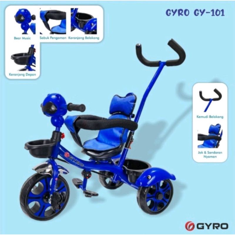 Sepeda Roda Tiga 3 Tricycle Gyro 101
