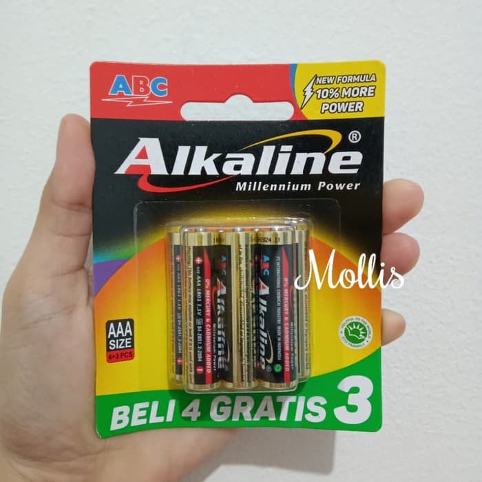Baterai/Battery ABC Alkaline AAA isi 7pcs (Beli 4 Gratis 3) Original