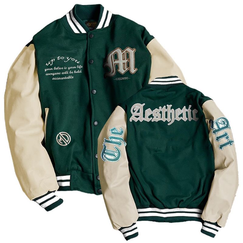 AESTHETIC THE ART Japan Baseball Vintage Jacket / Jaket Varsity Softball Jepang Hijau 90an