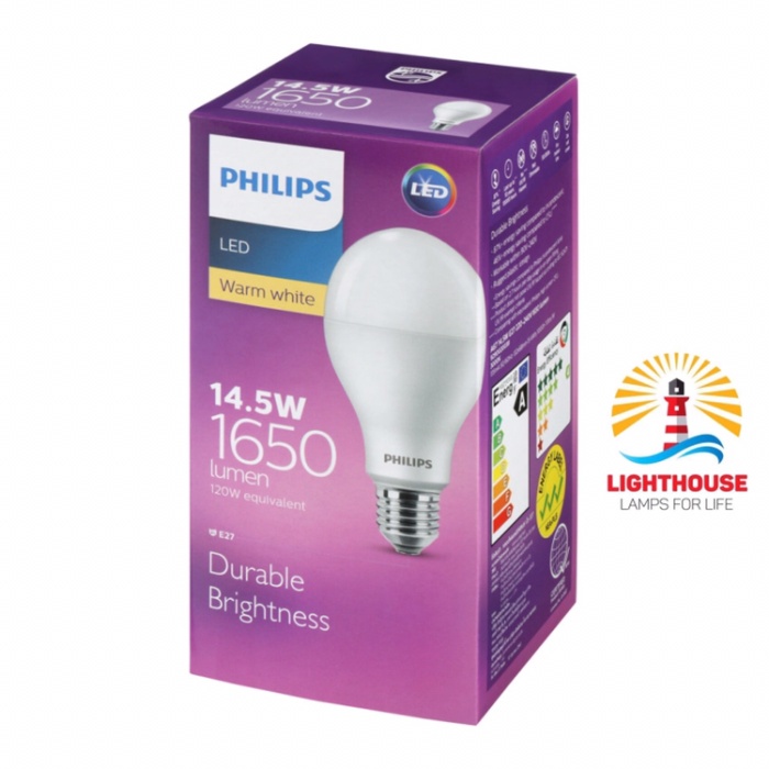 ✿ BISA COD✿ Lampu Led Bulb 14.5 Watt Philips Kuning Warm White 14.5W 14W E27