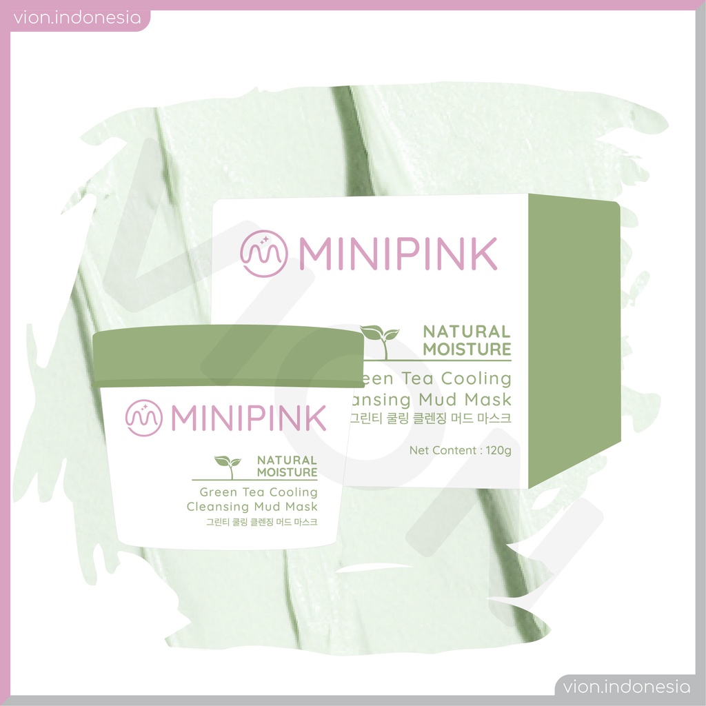 MINIPINK Green Tea Cooling Mud Mask Clay Mask Masker Wajah Green Tea Pore Clean MP013