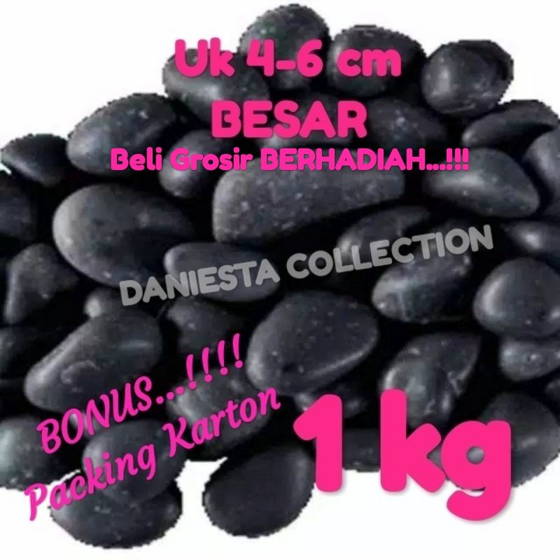 Batu hias tanaman HITAM /batu koral hitam 1kg
