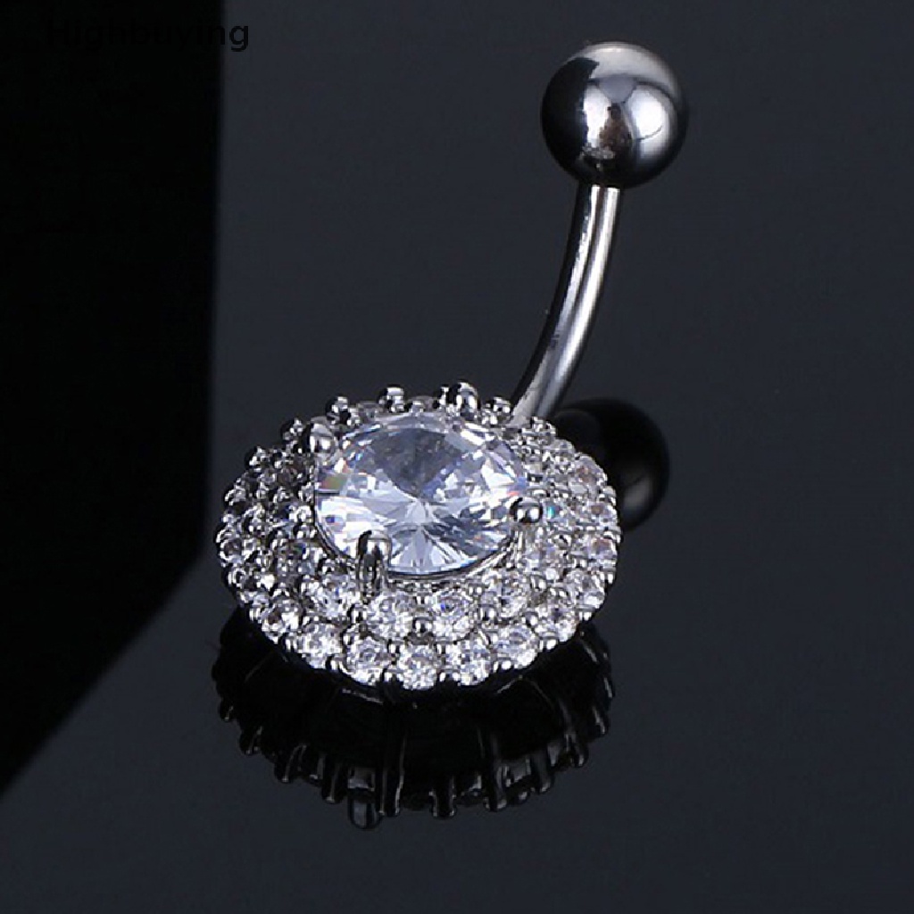 Hbid Dainsty Menjuntai Belly Button Rings Stainless Steel Pusar Zirkon Bunga Pusar Navel Ring Perhiasan Tubuh Seksi Glory