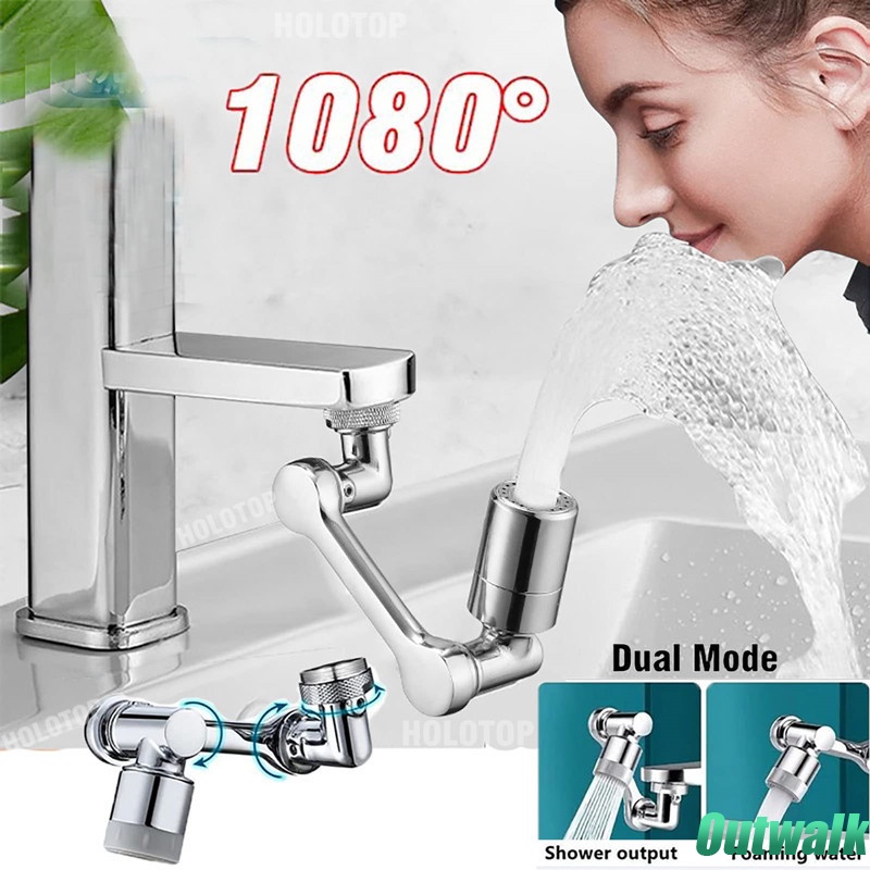 ღ Faucet 1080 ° Lifting Berputar Ekstensi Lengan Robot Anti Percikan Air Nozzle Kamar Mandi Wajah Menyikat Multifungsi Air Wastafel tekan Pendingin Cocok