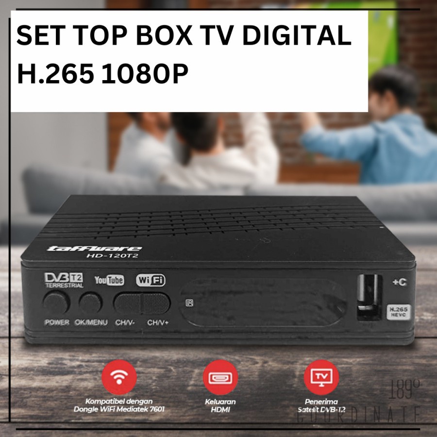 SET TOP BOX TV DIGITAL DVB T2 Full HD 1080P WIFI YOUTUBE ANTENA