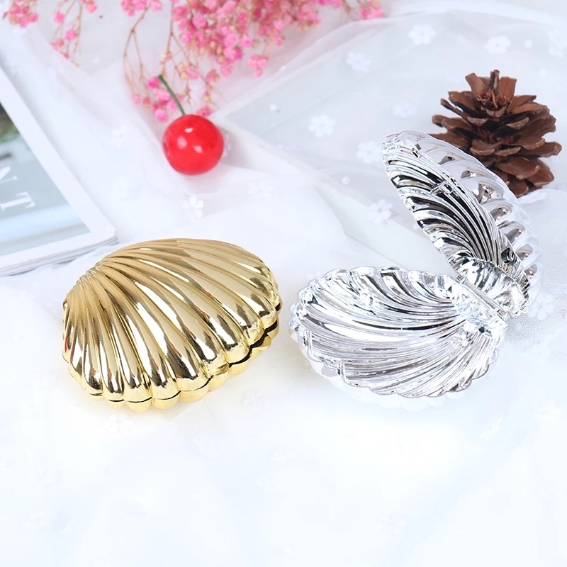 Kotak Display Bros Bentuk Kerang Creative Jewelry Organizer Portable Plastic Case Korean Style Kotak Kemasan Perhiasan