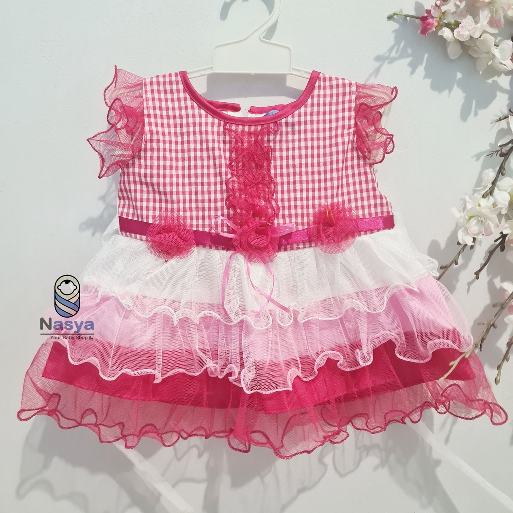 [KK-014] Gaun pesta anak bayi perempuan / Dress renda bayi keren usia 0-6 bulan