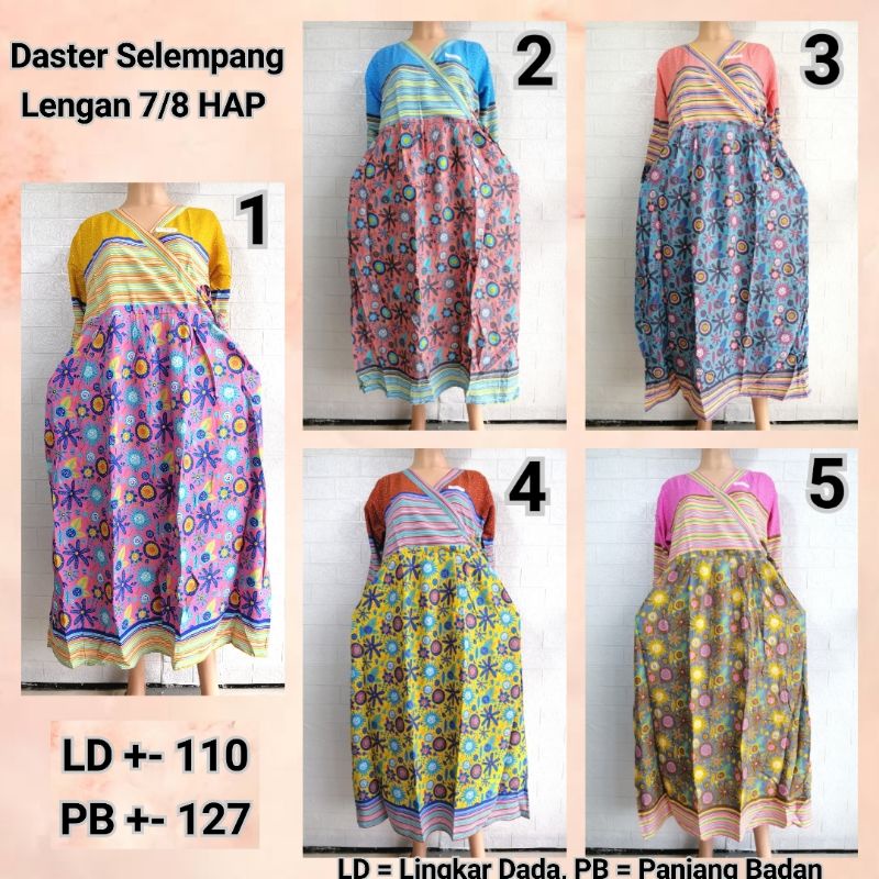 Daster Slempang 7/8 HAP LD 105 Adem Busui Friendly Laut