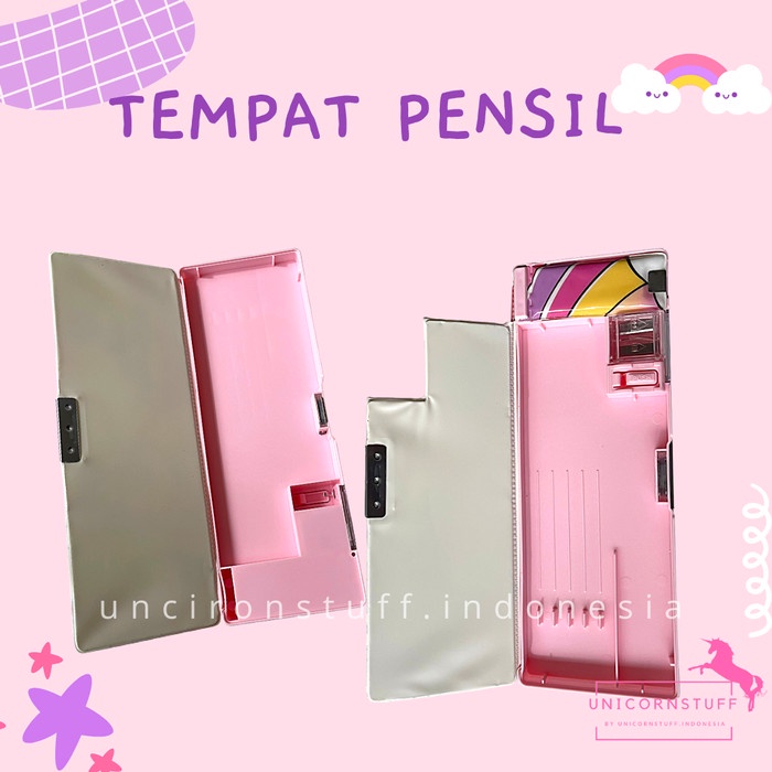 Tempat Pensil Unicorn Rautan Magnet Cewek Lucu Anak Perempuan Cewek