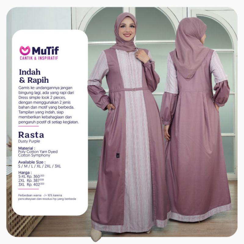 GAMIS MUTIF RASTA DUSTY PURPLE