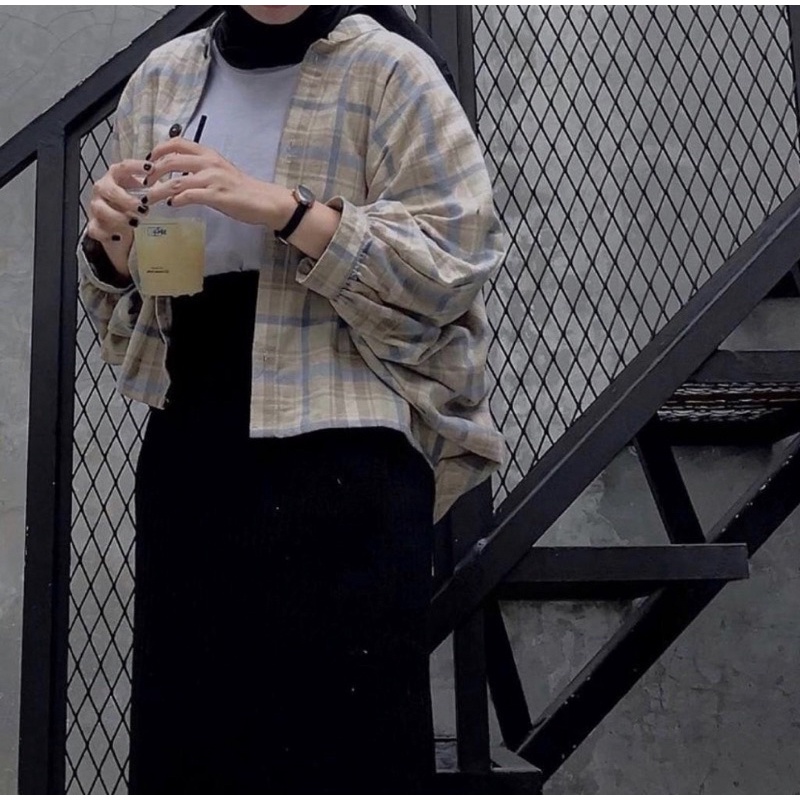 KEMEJA BATWING OVERSIZE FLANEL