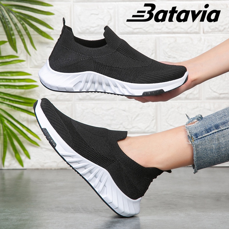 Batavia2023 Baru Impor Sepatu Wanita Terbang Tenunan Bernapas Kasual Sepatu Olahraga Sepatu Wanita Sepatu Sekolah Non-Slip Sepatu Siswa Sepatu Olahraga D09
