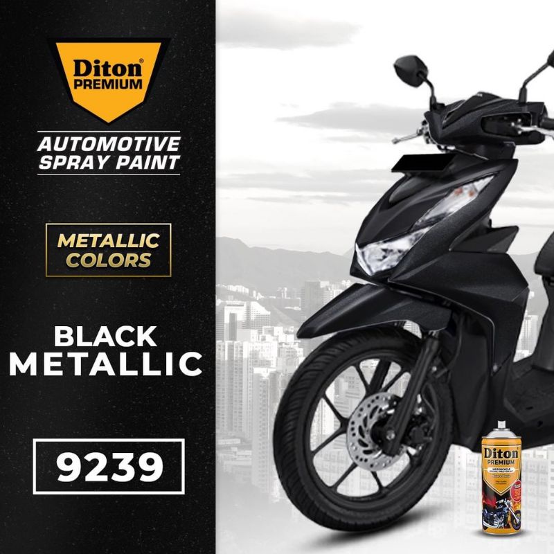 Pilok Pylok Cat DITON Premium 400cc Hitam Metalic /Black Metalic (9239)Tahan Bensin.Cepat Kering