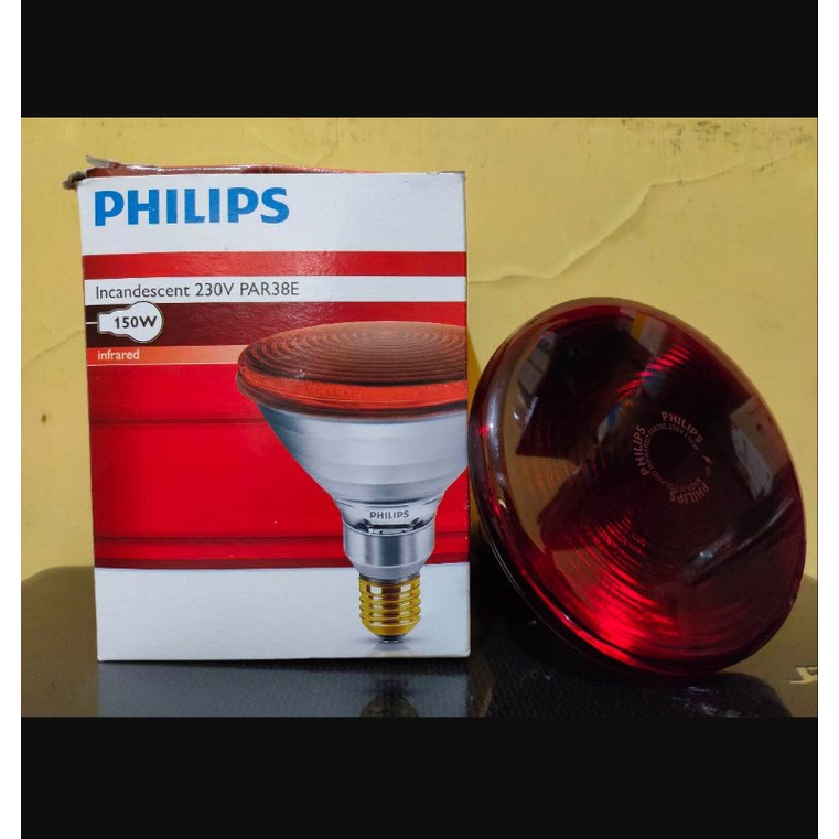 PHILIPS LAMPU INFRARED PAR 38 E 150 WATT SINAR MERAH