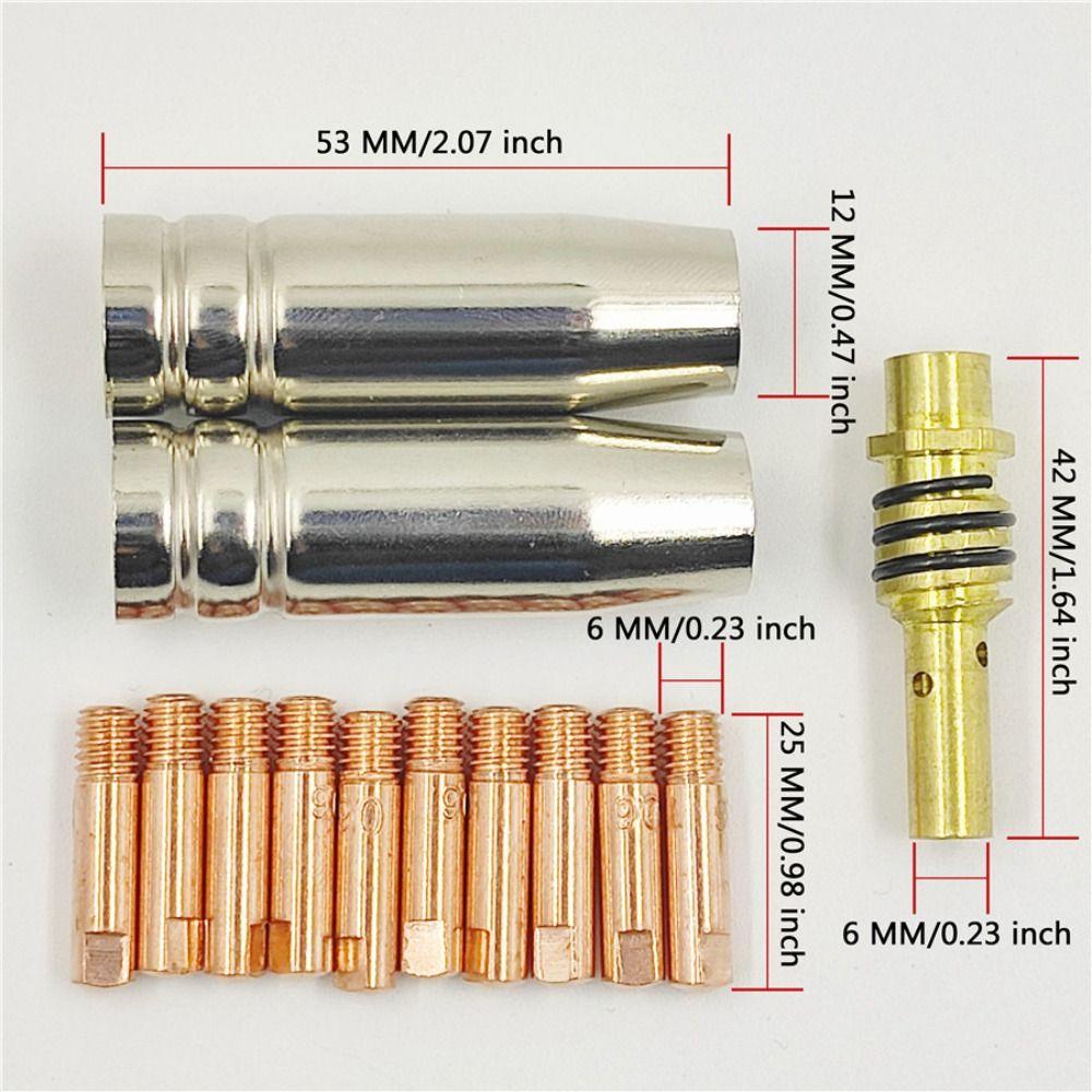 Lanfy Welding Torch Konsumsi 15AK 0.8mm/1.0mm/1.2mm Nozzle Las Welder Aksesoris Lengan Batang Alat Welding Torch