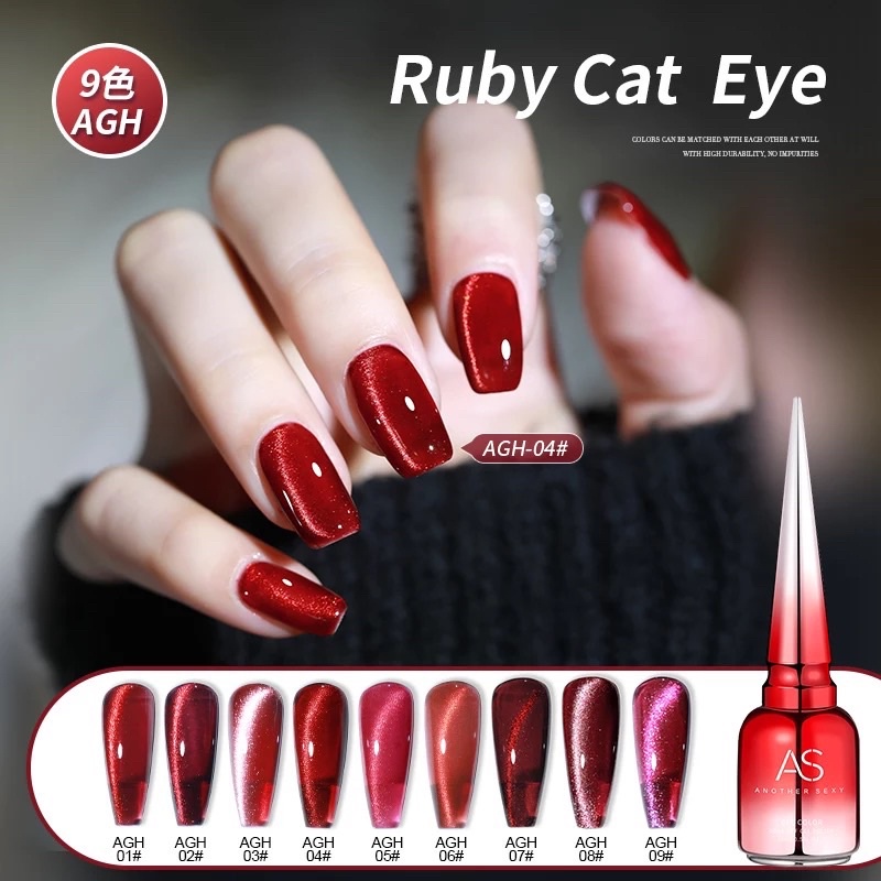 [FLASHES] AGH Ruby Cat Eye NAILS POLISH GEL KUTEK GEL 15ml Soak Off UV Gel