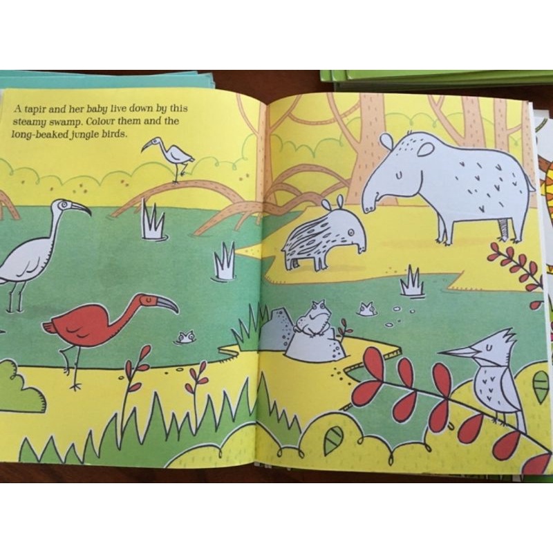 Coloring Book With Sticker USBORNE Buku Mewarnai dan Menempel USBORNE