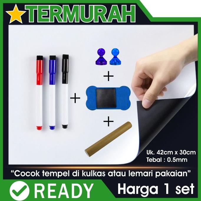 

papan tulis whiteboard magnet kulkas tempel magnetic lembaran lembar