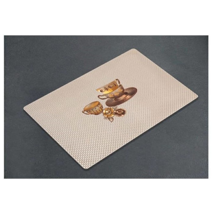 (SerbaSerbi)Alas Piring Tatakan Piring Placemat Persegi /Tatakan Meja Makan Alas Piring Gelas Mangkok Bahan Pvc 45 x 30 cm Mewah &amp; Elegant