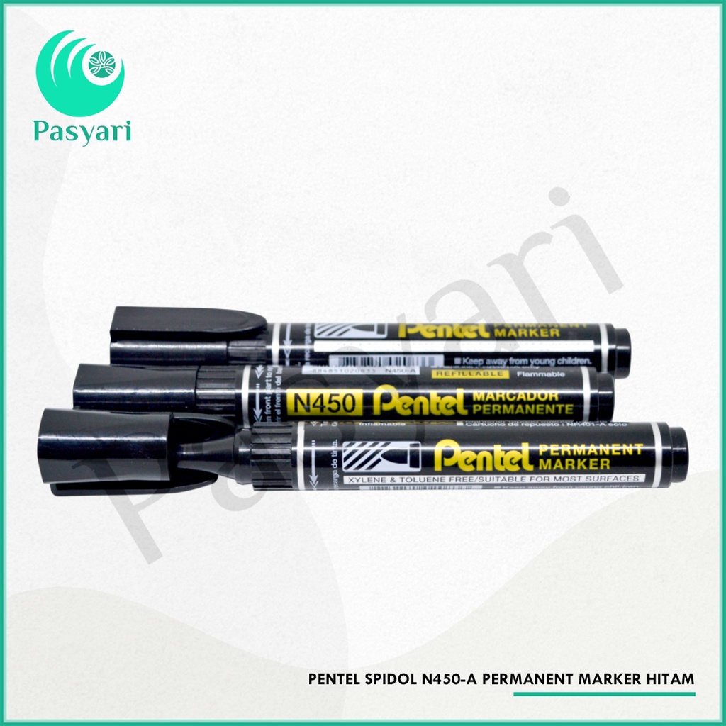 

Pentel Spidol N450-A Permanent Marker Hitam
