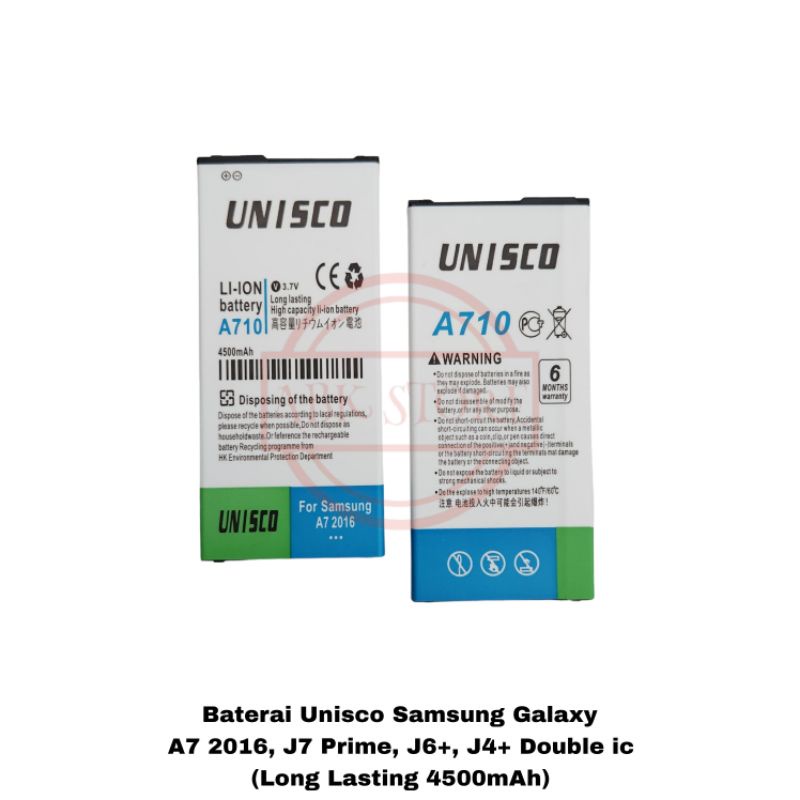 BATERAI UNISCO SAMSUNG GALAXY A7 2016, A710, J7 PRIME, J6 PLUS, J4 PLUS BATTERY DOUBLE POWER