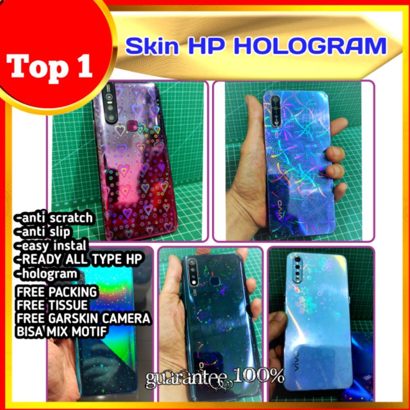 garskin hp + garskin camera HOLOGRAM ready all type merek hp