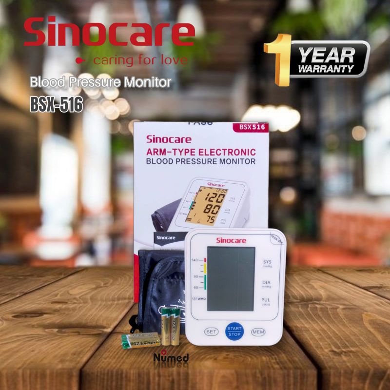 Sinocare BSX-516 Fitur Suara Bahasa Indonesia Alat Cek Tensi Meter Tekanan Darah Digital Otomatis / Tensi Meter Digital Sinocare BSX 516