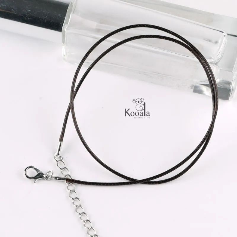 Kalung Tali Korea Hitam Simple Cocok untuk Liontin Pengait