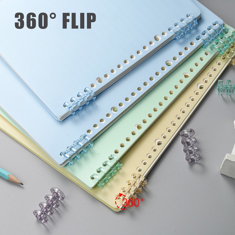 [Harga Grosir] 1PC 4-Ring Universal Binder Klip Plastik Cahaya 4-lubang Loose-leaf Notebook Ring Transparan Permen Warna Mengikat Gesper Yang Dapat Dilepas DIY Scrapbooking