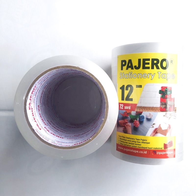 Isolasi / Stationary Tape Slop Merk Pajero 12 mm x 72 yards