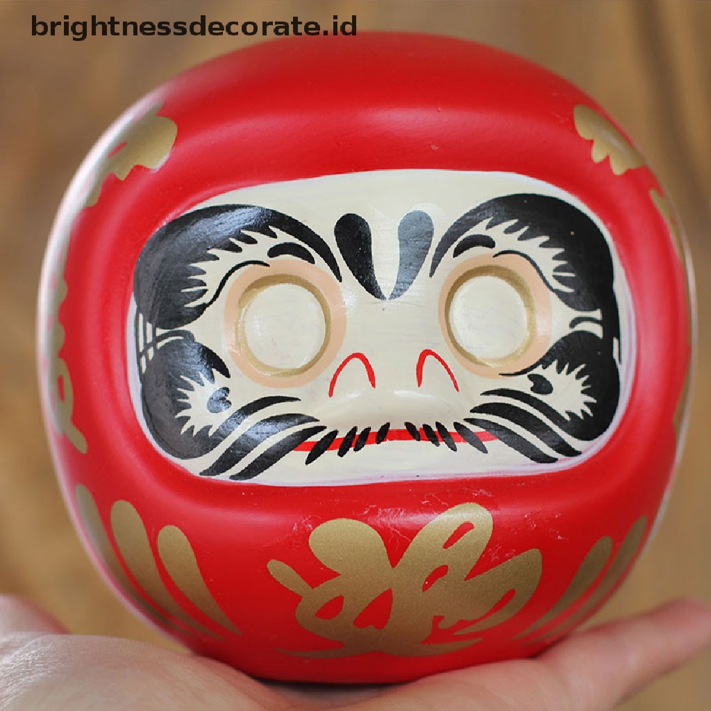 [Keladilan] Boneka Daruma Keramik Jepang 4inch Lucky Cat Fortune Hiasan Uang Kotak Kantor [ID]