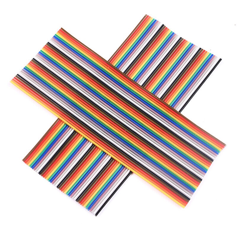 Kabel Pelangi Dupont Wire Flat Flexible Rainbow Pita Ribbon PCB Cable 40 PIN 40P 40 P