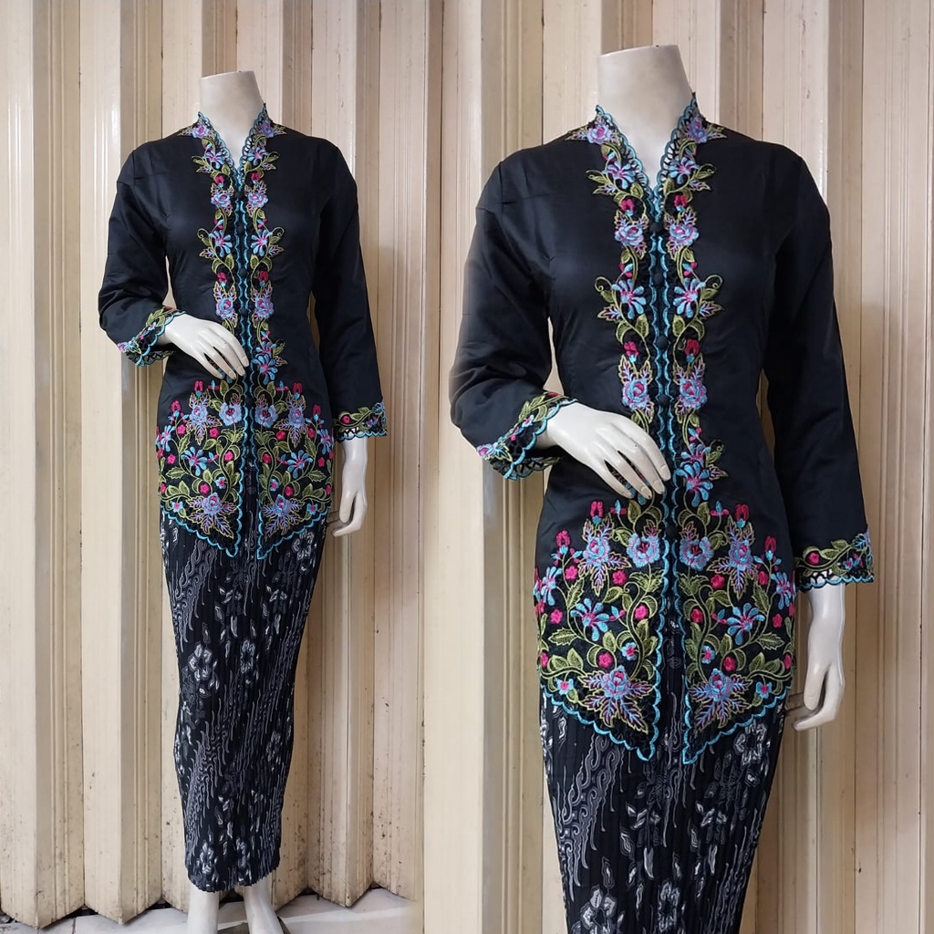 Jual Kebaya Encim Bordir Kombinasi Lengan Panjang Ukuran Sampai Jumbo