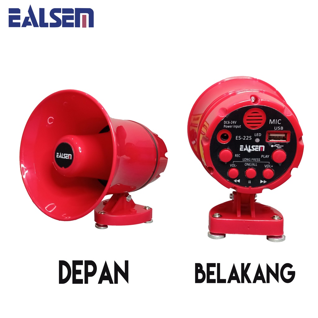Megaphone Toa Mini Pengeras Suara Ealsem ES 22S Warna Merah Untuk Jualan Keliling dan Promosi