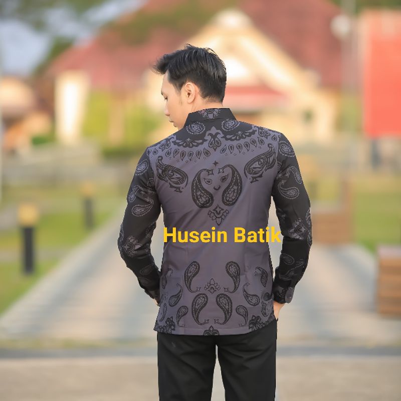 KANIGARA kemeja batik pria lengan panjang slimfit ful lapisan furing