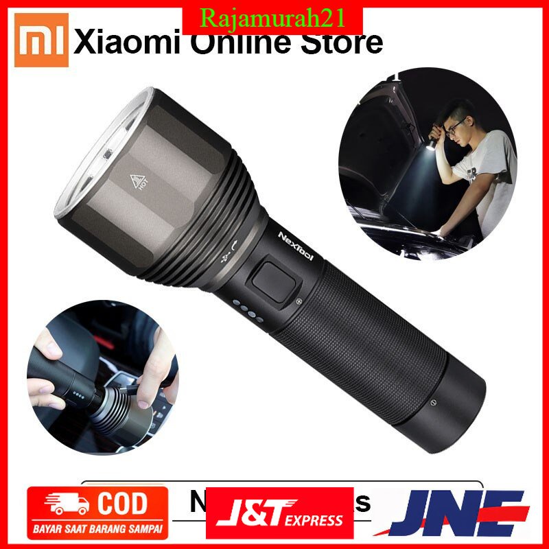 PROMO Mi NexTool Senter LED USB Rechargeable 2000 Lumens - Black - XOFL03BK