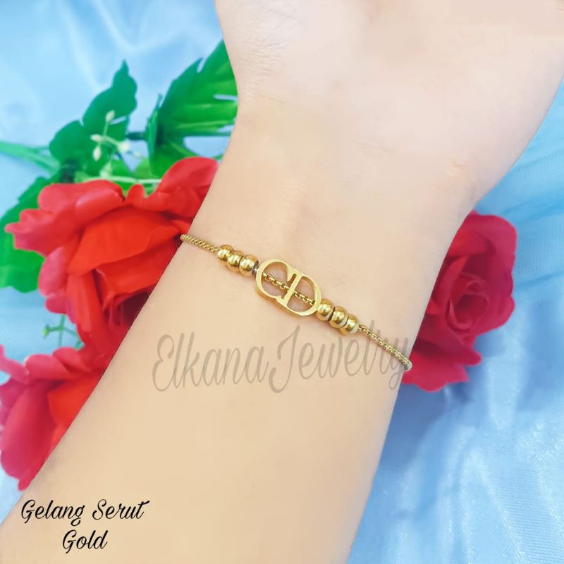 GELANG SERUT+ CINCIN C BOLA FASHION Perhiasan super berkelas korea anti karat dan anti luntur