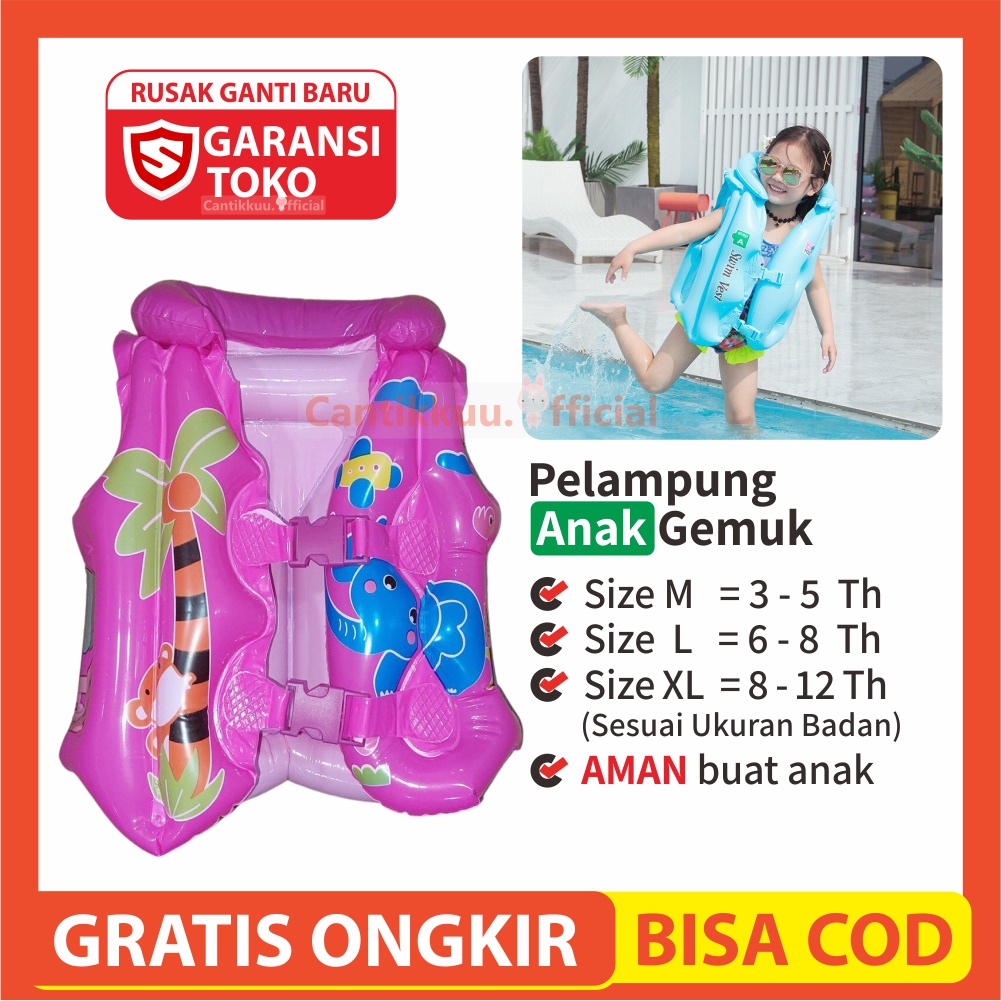 Pelampung Ban Rompi Renang Anak Laki - Laki Perempuan Karakter Usia 2 3 4 5 6 7 8 9 10 11 12 13 14 T