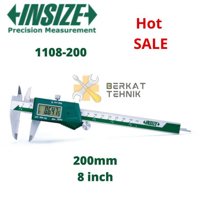 Insize Jangka Sorong Digital 1108-200 Sigmat Digital Caliper 8" 200mm