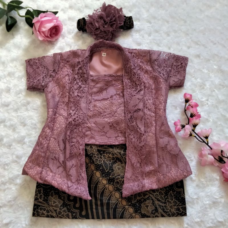 KEBAYA BAYI / KEBAYA ANAK PEREMPUAN / SETELAN BAJU KEBAYA ANAK dusty purple