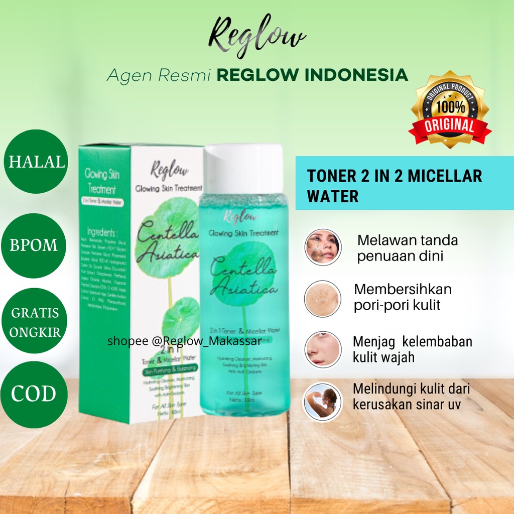 REGLOW TONER 2 IN 1 MICELLAR WATER 100ML PENGHILANG JERAWAT