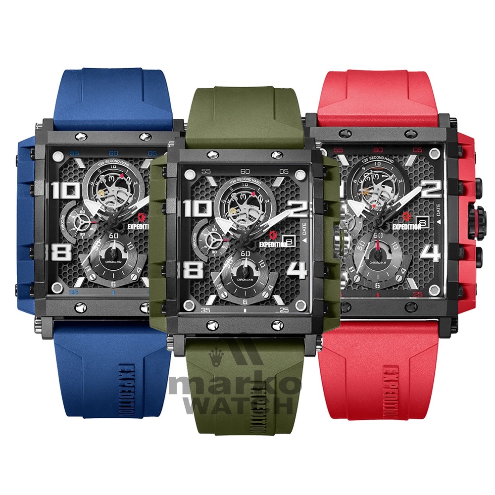 JAM TANGAN PRIA EXPEDITION E6757MC / EXF 6757MC RUBBER ORIGINAL 100%