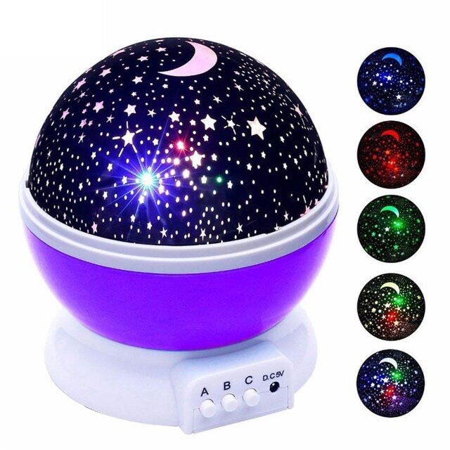 Lampu Tidur Hias Unik Dengan Model Proyektor Motif Bulan Bintang Sky Galaxy