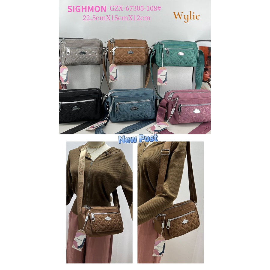 SIGHMON | Tas Sighmon Shigmon Selempang Bahu Slempang Slingbag Sling Bag Parasut Kanvas Mini Tenteng Import Fashion Canvas Cewek Wanita Tas Selempang