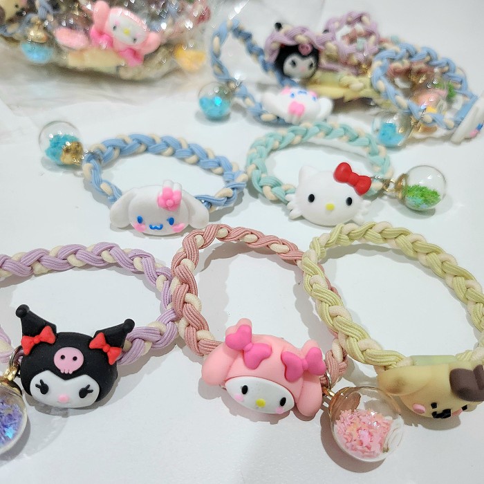 HJ-94 Ikat Rambut Karet Elastis Kepang Karakter SANRIO Jepang Import