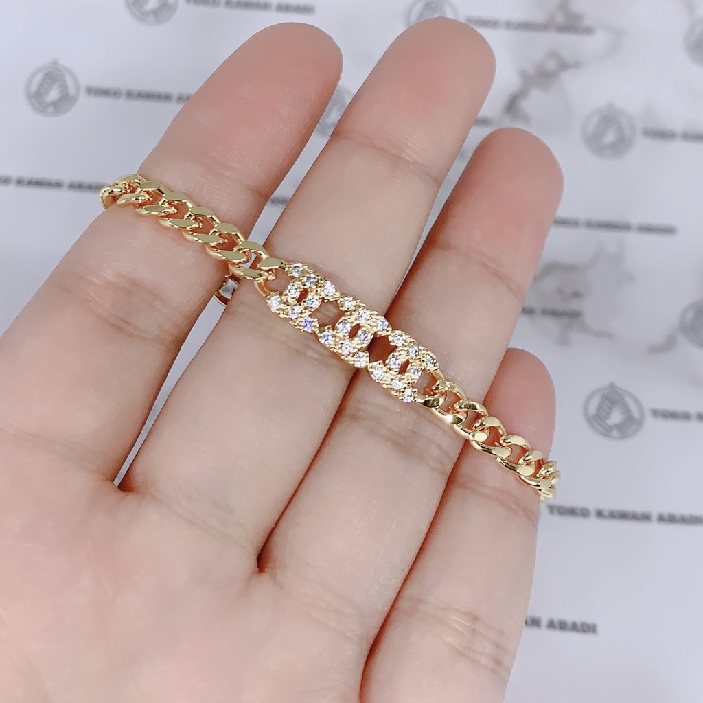 Gelang Tangan Xuping Gold Anak Perempuan Permata Full Love *12